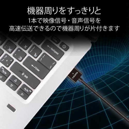 エレコム(ELECOM) DH-HD14SS20BK ブラック イーサネット対応 スーパースリムHDMIケーブル/A-A 2m