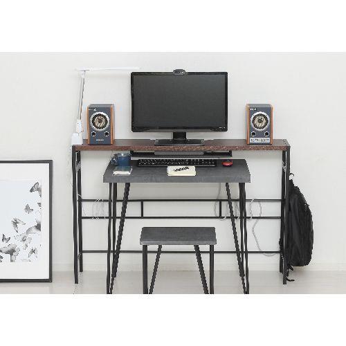 クロシオ 【組立式】23416 デュアルモニターテーブル ダークブラウン