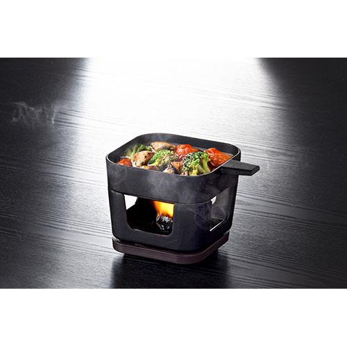 イシガキ産業 4237 デリッシュライフ DL COLOスクエアパン13cm 鉄鋳物コンロセット 0.56L