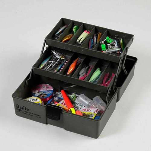 ベストコ MA-4028(カーキ) Boiteパーツ 工具箱 ツールボックス 仕切式タイプ