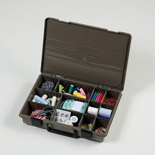 ベストコ MA-4030(ブラウン) 小物収納 パーツストレージ ボックス 仕切付 Boiteリビング