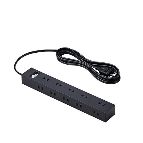 エレコム(ELECOM) ECT-1530BK ブラック 一括スイッチ付上面5口+側面5口タップ 延長コード 2ピン 3m