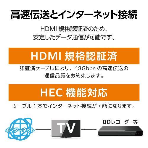 エレコム(ELECOM) DH-HDPS14E20BK2 ブラック プレミアムハイスピード HDMIケーブル 2m