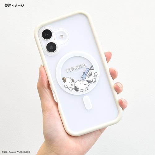 グルマンディーズ(gourmandis) SNGG-89B(きょうだい) ピーナッツ スヌーピー iPhone16 MagSafe 対応 プランプフレームケース