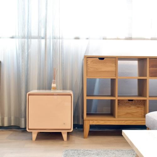 【長期保証付】SAPPHIRE(サファイア) SAPPHIRE by LOOZER SMART TABLE STB30 APRICOT 冷蔵庫付きスマートテーブル 1ドア30L