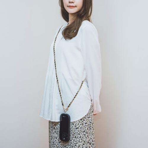 MSソリューションズ LN-SS06-BK ブラック スマートフォン 汎用 ショルダーストラップ 編み込みチェーンタイプ