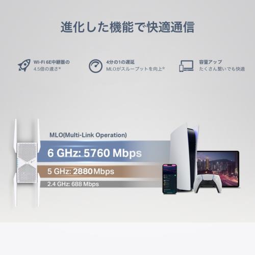 TP-Link BE9300トライパンドWi-Fi7中継器 ホワイト RE655BE | BE9300 トライバンドWi-Fi 7中継器 | TP-Link 日本