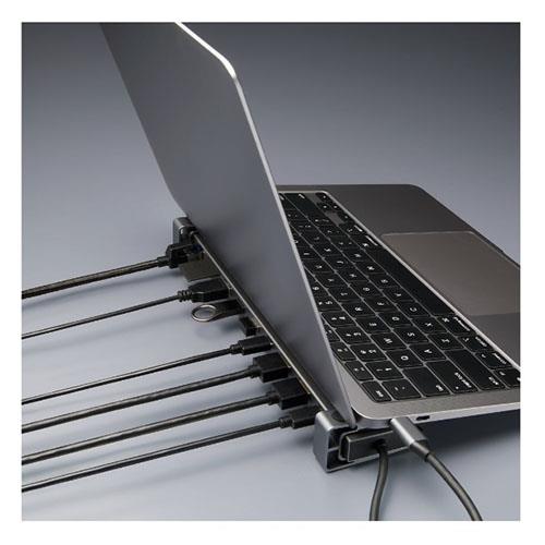 ナカバヤシ UD-C06GY グレー Type-C10in1PCスタンドドッキングステーション