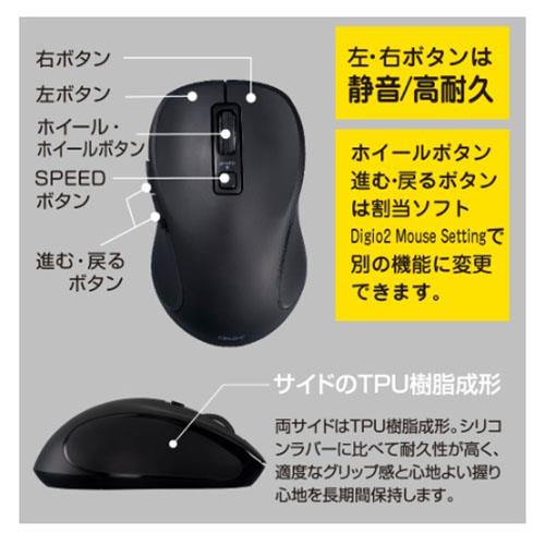 ナカバヤシ MUS-RKF214BL ブルー 無線静音5ボタンBlueLEDマウス