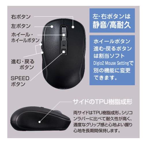 ナカバヤシ MUS-RKF216W(ホワイト) 無線静音5ボタンBlueLEDマウス