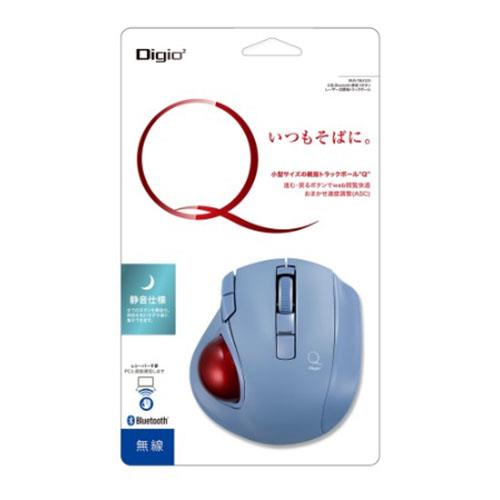 ナカバヤシ MUS-TRLF224BL(ブルー) Qシリーズ 小型無線静音5ボタンレーザー式親指トラックボール