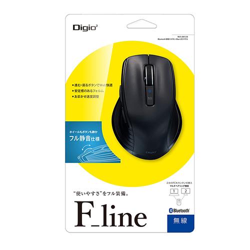 ナカバヤシ MUS-BKF228BK ブラック F_line Bluetooth静音5ボタンBlueLEDマウス