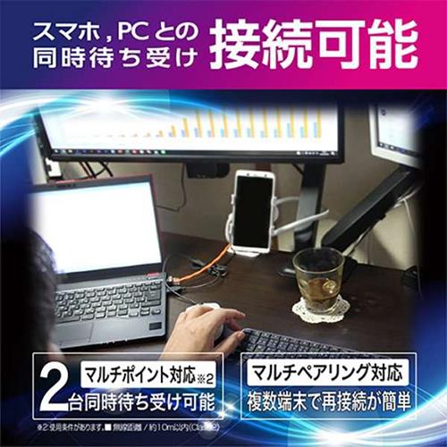 セイワ BTE144 シルバー 耳掛け式 Bluetoothワイヤレスイヤホンマイク 片耳用