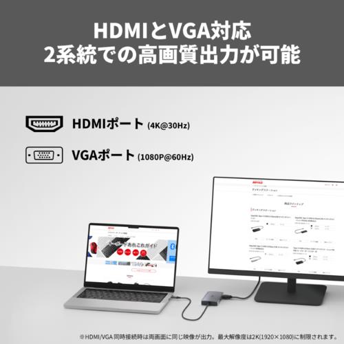 バッファロー(BUFFALO) LUD-U3-CU302SV USB Type-C ドッキングステーション