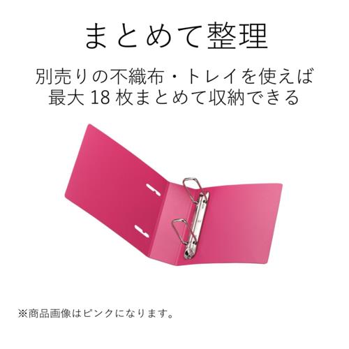 エレコム(ELECOM) CCD-BC02BK ブラック ファイル DVD CD不織布ケース 2穴リング式トレイ専用 1冊