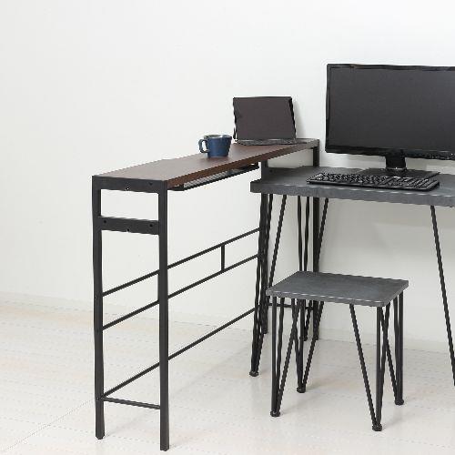 クロシオ 【組立式】23416 デュアルモニターテーブル ダークブラウン