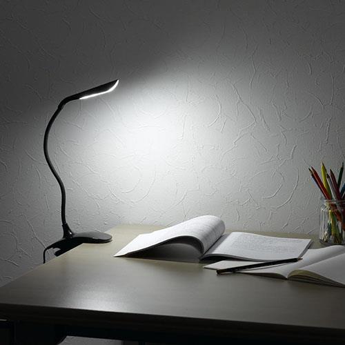 ヤザワ CFL05W02BK(ブラック) 調光式フレキシブルクリップライト