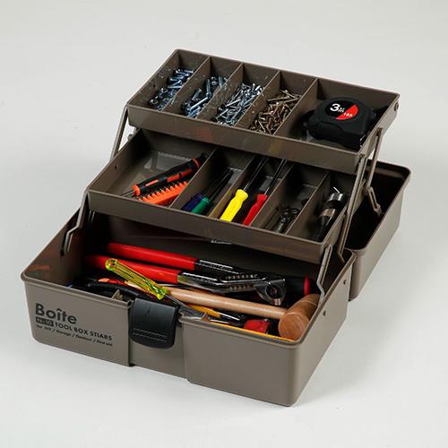 ベストコ MA-4027 ブラウン Boiteパーツ 工具箱 ツールボックス 仕切式タイプ