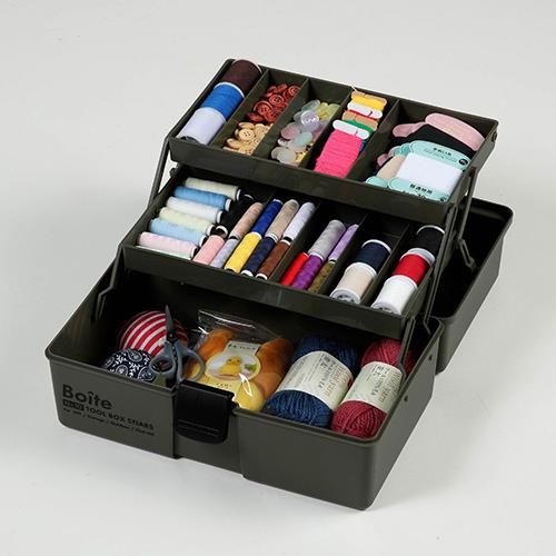 ベストコ MA-4028(カーキ) Boiteパーツ 工具箱 ツールボックス 仕切式タイプ