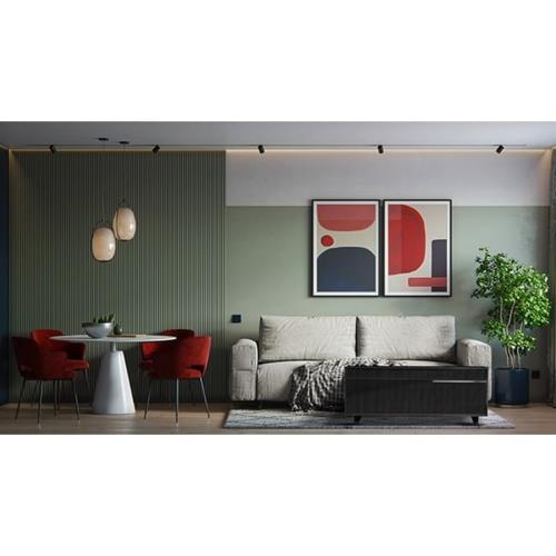 【設置+リサイクル】SAPPHIRE(サファイア) SAPPHIRE by LOOZER SMART TABLE STB80 BLACK 冷蔵庫付きスマートテーブル 2ドア 81L