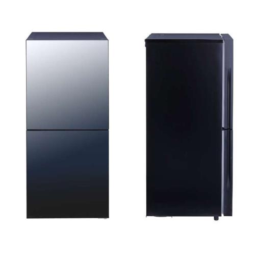 【設置】ツインバード(TWINBIRD) HR-GJ12B ブラック 2ドア冷凍冷蔵庫 ミラーガラスデザイン 121L 右開き 幅495mm
