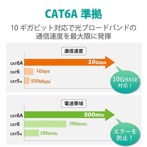 エレコム(ELECOM) LD-GPASST/BK100(ブラック) Cat6A LANケーブル 10m