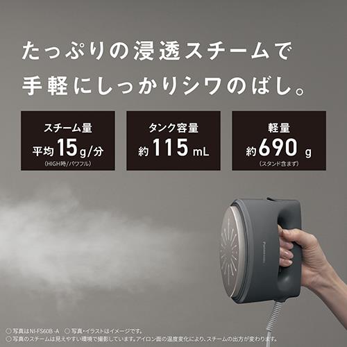 パナソニック(Panasonic) 【先着特典アイロンミトン付】NI-FS60B-A カームグレー 衣類スチーマー ハイスタンダードモデル