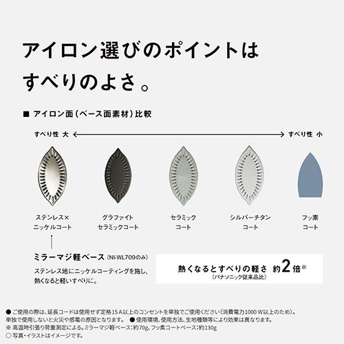 パナソニック(Panasonic) NI-WL509-H グレー コードレススチームアイロン ハイスタンダードモデル