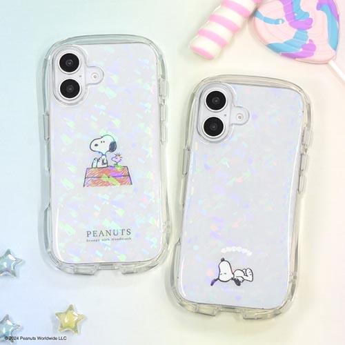 グルマンディーズ(gourmandis) SNGG-91B(スヌーピー) ピーナッツ スヌーピー iPhone16 対応 クリスタルクリアケース