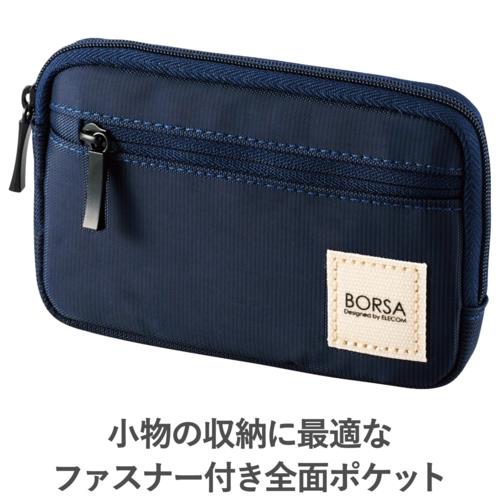 エレコム(ELECOM) BMA-GP01NV ネイビー マルチ収納ポーチ スリムタイプ