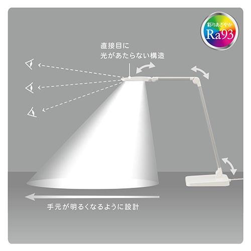 オーム電機(OHM) ODS-LDR2KW ホワイト LEDデスクライト