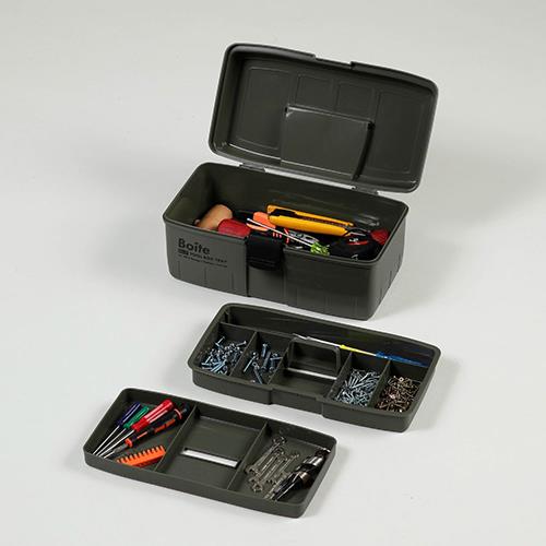 ベストコ MA-4025 カーキ Boiteパーツ 工具箱 ツールボックス 中皿式タイプ