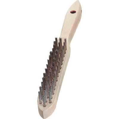 LESSMANN 103731 剣先3行 木柄ハンドブラシ ステンレス線