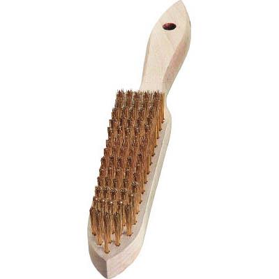 LESSMANN 107351 剣先5行 木柄ハンドブラシ 真鍮線