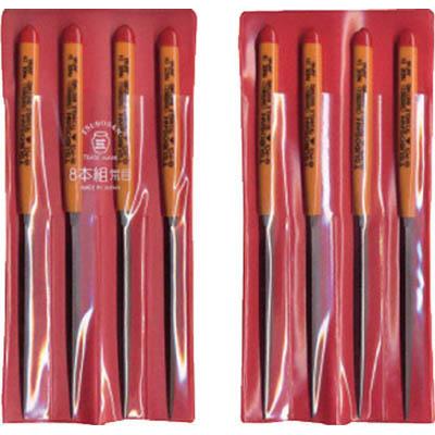 ツボサン SA008-01 組ヤスリ 8本組 三角 荒目