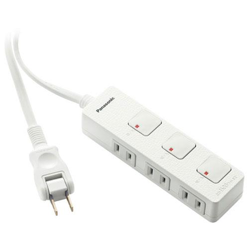 パナソニック(Panasonic) WHF2323WLWP ホワイトレザー 3コ口 スナップキャップ・2mコード付 ザ・タップF