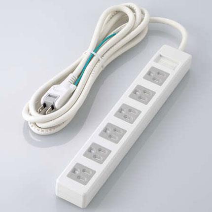 エレコム(ELECOM) T-T1D-3625WH(ホワイト) 電源タップ マグネットシャッター 延長コード 3ピン 6口 2.5m
