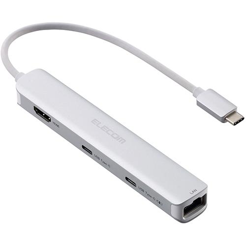 エレコム(ELECOM) DST-C30SV シルバー ELECOM ドッキングステーション スリムタイプ 6in1