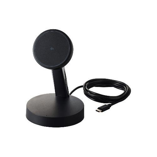 エレコム(ELECOM) W-MS10BK ブラック ワイヤレス充電器 Qi認証 Qi2対応 15W/7.5W/5W マグネット式 充電スタンド ケーブル一体 1.5m
