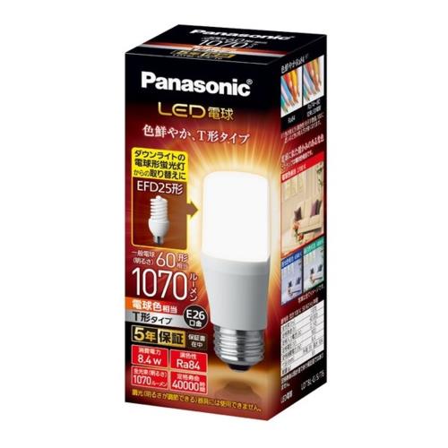 パナソニック(Panasonic) LDT8LGST6 LED電球 T形タイプ 電球色 E26口金 60W形相当 1070lm