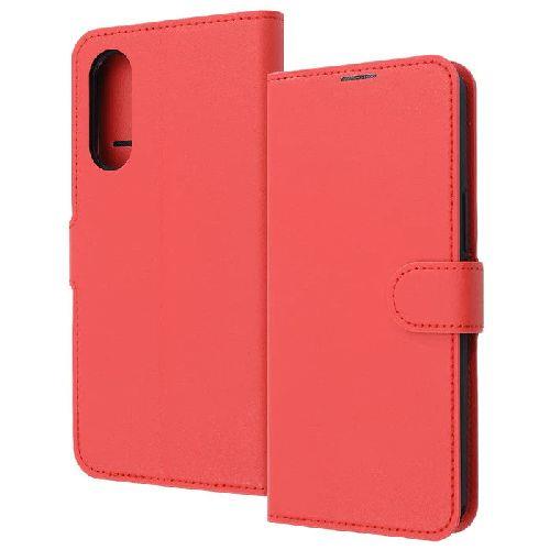 ray-out(レイ・アウト) RT-FRS24AELC9/R(レッド) らくらくスマートフォン a / Lite用 Like standard 耐衝撃 ルーペ付き マグネットベルト 手帳型レザーケース