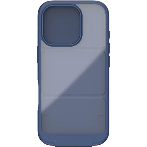 トリニティ TRIP24M3VFNV iPhone16Pro用 縦開き背面クリアフリップケース ネイビー