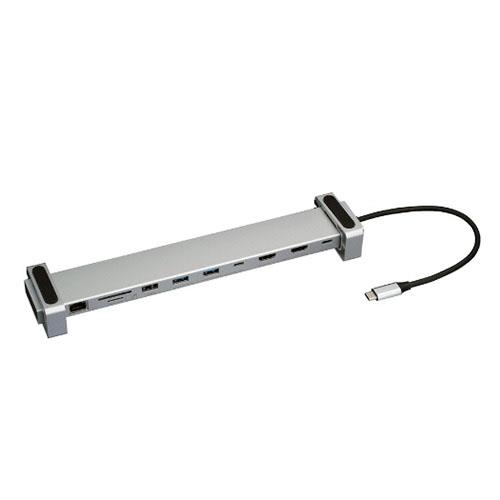 ナカバヤシ UD-C06SL シルバー Type-C10in1PCスタンドドッキングステーション