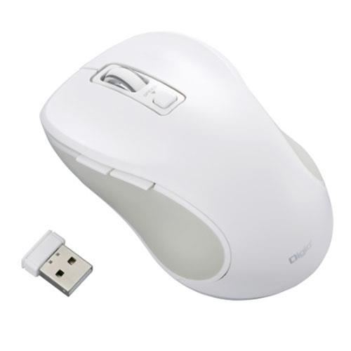 ナカバヤシ MUS-RKF214W ホワイト 無線静音5ボタンBlueLEDマウス