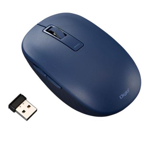 ナカバヤシ MUS-RKF218NB(ネイビー) 無線静音5ボタンBlueLEDマウス