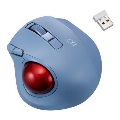 ナカバヤシ MUS-TRLF224BL(ブルー) Qシリーズ 小型無線静音5ボタンレーザー式親指トラックボール