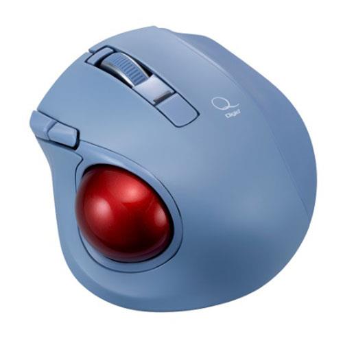 ナカバヤシ MUS-TBLF225BL(ブルー) Qシリーズ 小型Bluetooth静音5ボタンレーザー式親指トラックボール