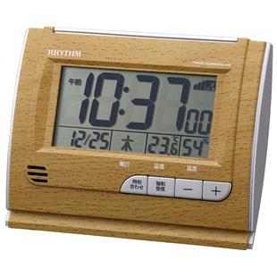 RHYTHM(リズム) 8RZ165SR07(茶色) 電波めざまし時計 フィットウェーブD165
