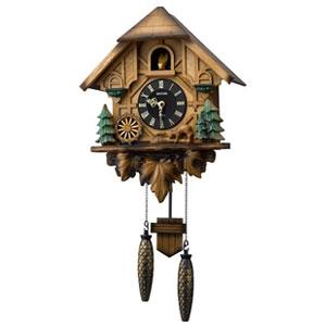 RHYTHM(リズム) 4MJ423SR06(濃茶ボカシ木地仕上) カッコーティンバー 報時付クオール掛け時計