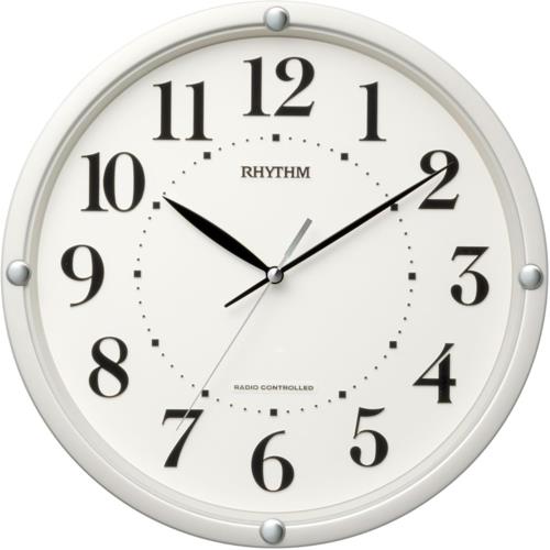 RHYTHM(リズム) 8MY568SR03 ホワイト 電波掛け時計 フィットウェーブ568 連続秒針